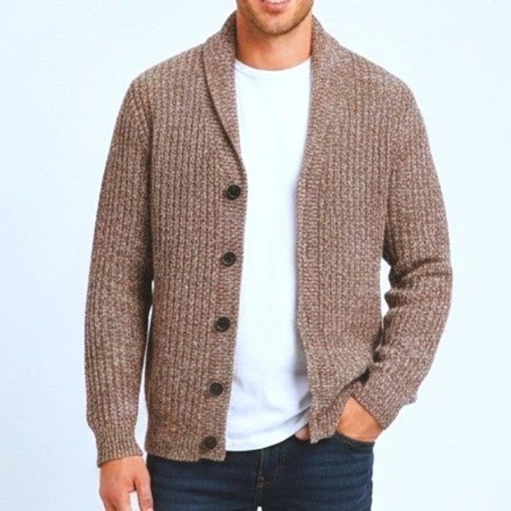 Mens Small Shawl Collar Cardigan Sweater New Eclectic Grandpa Preppy Academia